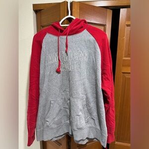American Eagle Hoodie Red Raglan sleeves